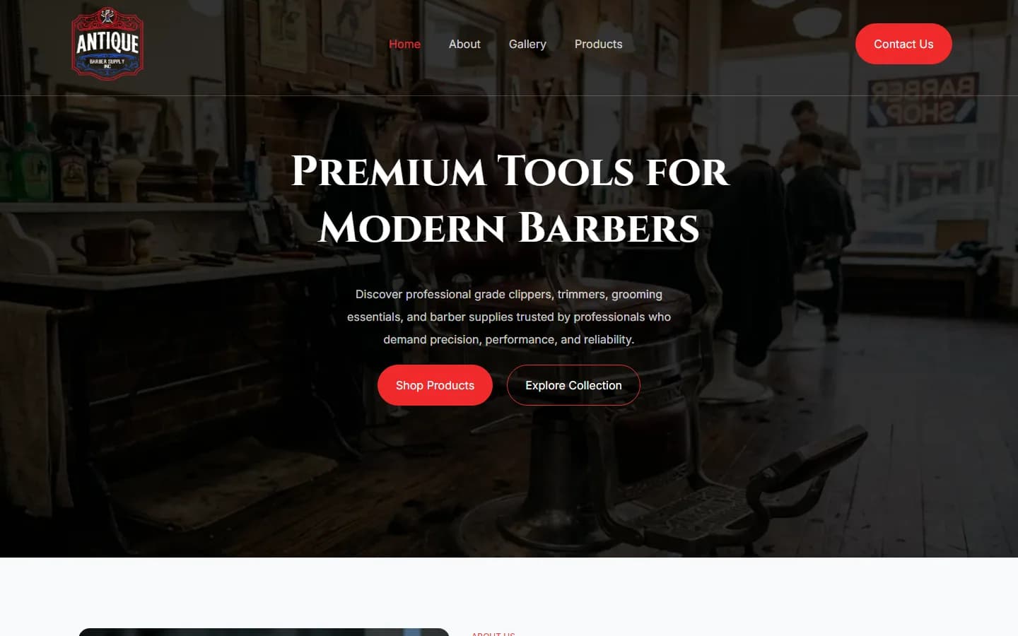 Antique Barber Supply store