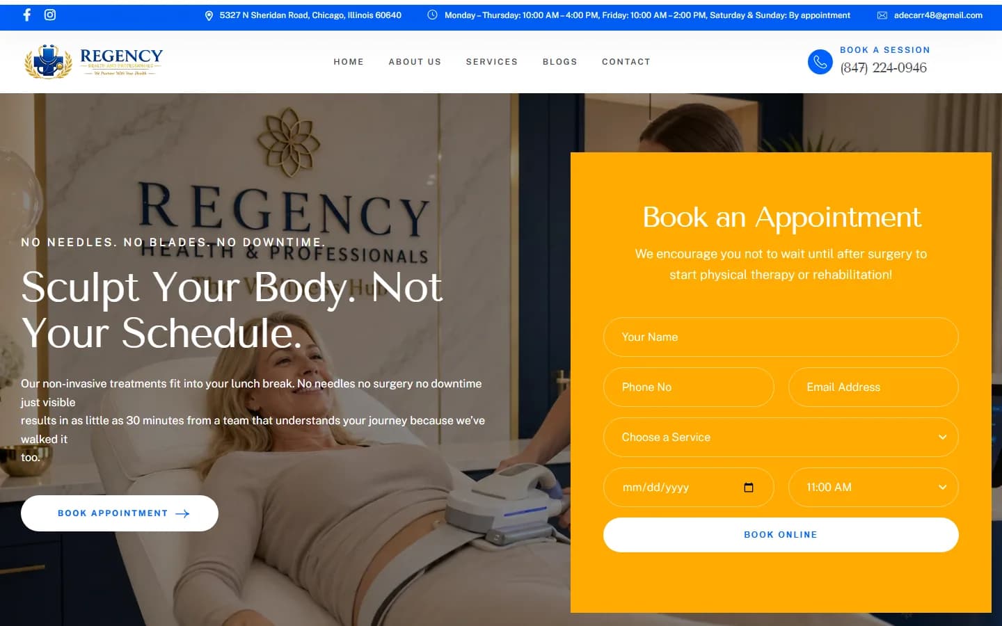 Regency Health and Professionals website