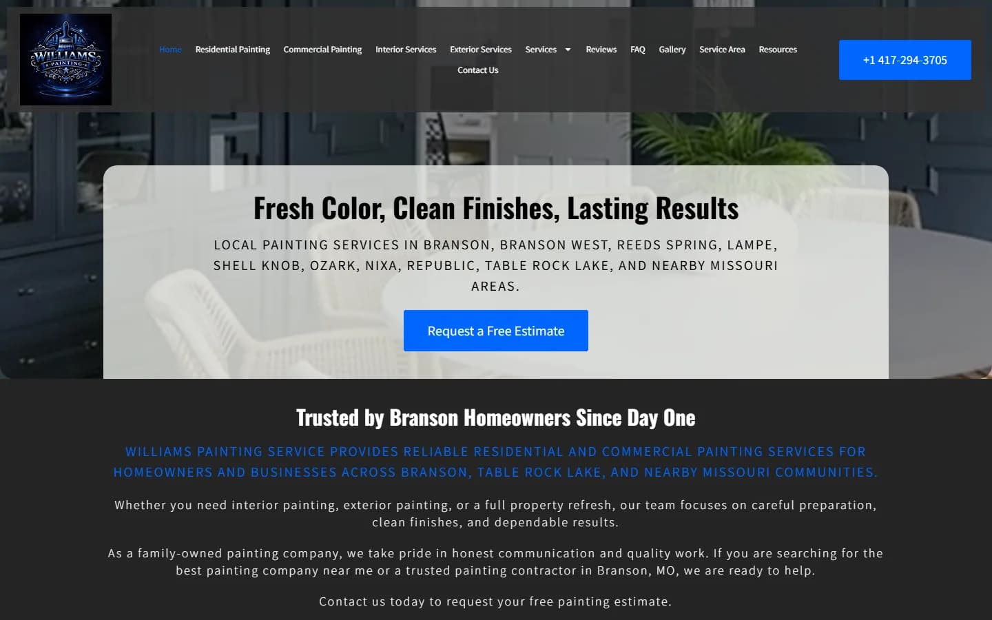 Williams Painting Service website