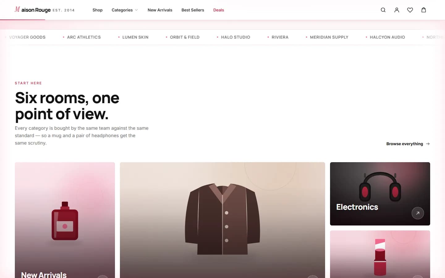 Maison Rouge — desktop, below the fold