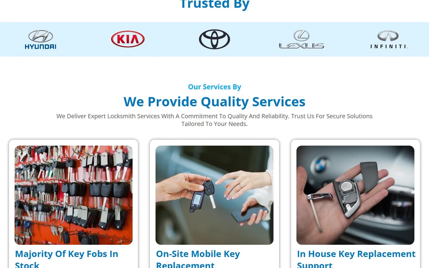 Precision Lock & Key — desktop, below the fold