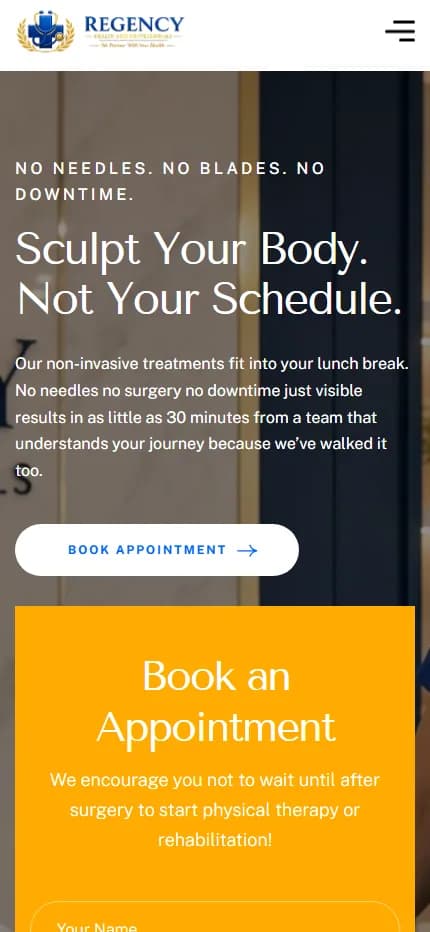 Regency Health & Professionals — mobile view